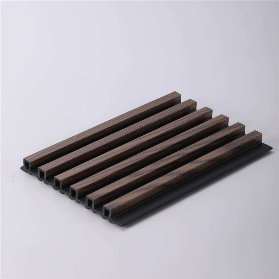 Modern Striped Bamboo Charcoal Fiber WPC Wall Panels factory